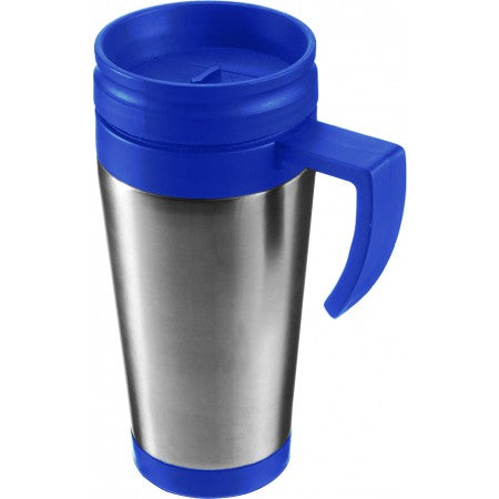 Stainless steel travel mug (420ml), blue