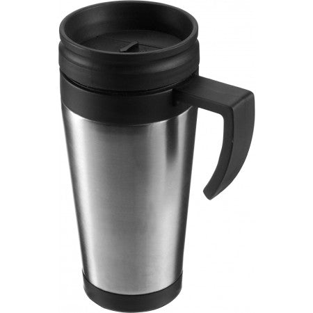 Stainless steel travel mug (420ml), silver