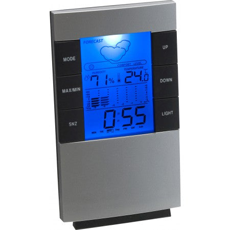 Desk or wall weather station, silver