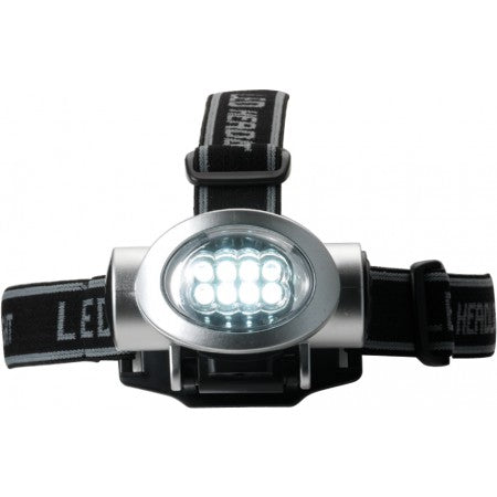 Head light with 8 LED lights, silver