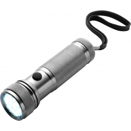 Torch with 12 LED lights, silver