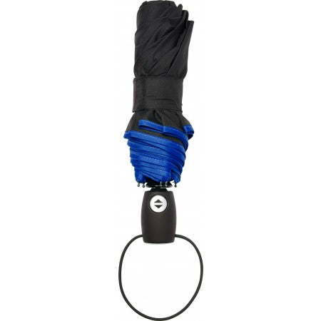 Automatic pongee (190T) foldable umbrella, blue