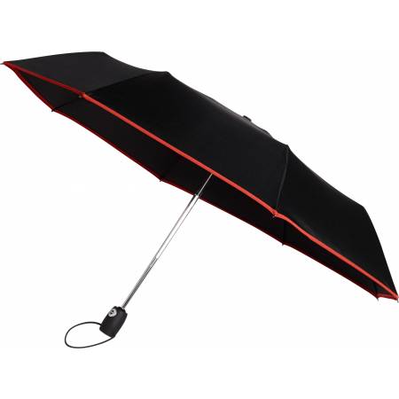Automatic pongee (190T) foldable umbrella, red