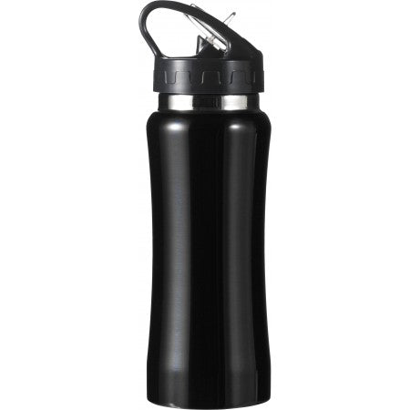 Stainless steel drinking bottle, black