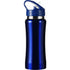 Stainless steel drinking bottle, blue