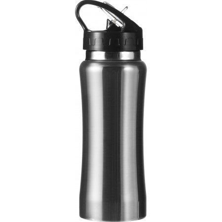 Stainless steel drinking bottle, silver