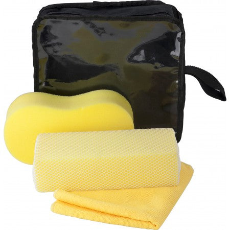 Three piece car wash set., yellow