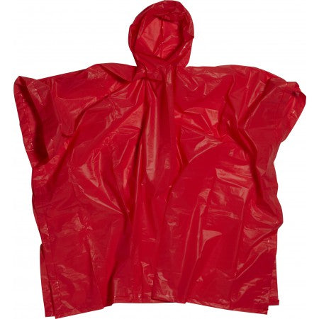 PEVA poncho (approx. 100x120cm)., red