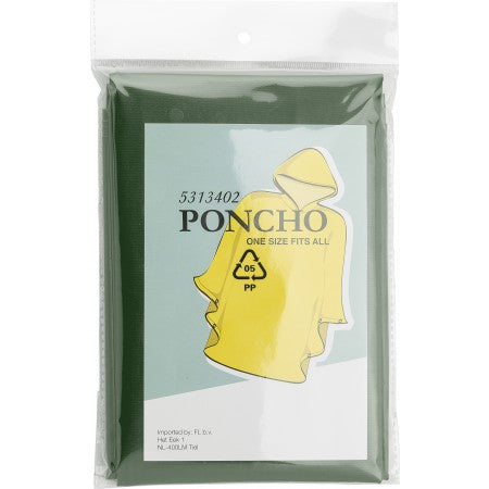 PEVA poncho (approx. 100x120cm)., olive green