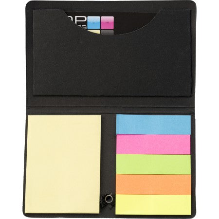 Card case with sticky tabs, black