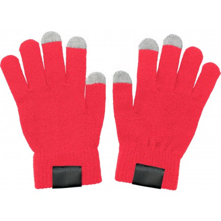 Gloves for capacitive screens., red