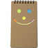 Notebook with sticky notes., brown