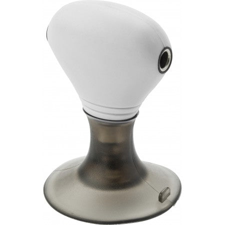 Phone stand/earphone splitter., white