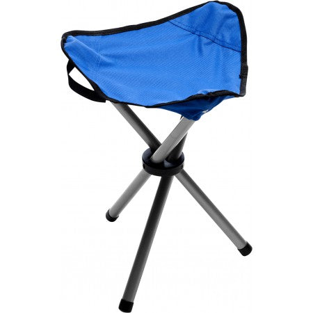 Folding tripod stool, cobalt blue