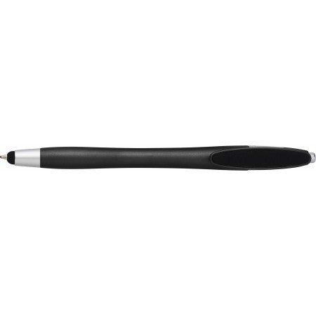 Plastic ballpen, with rubber tip, black