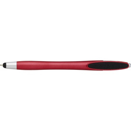 Plastic ballpen, with rubber tip, red