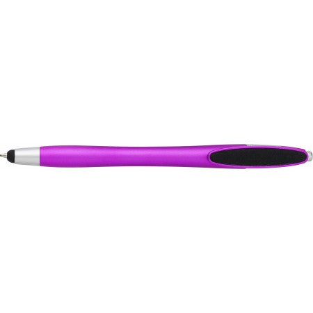 Plastic ballpen, with rubber tip, pink