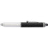 Plastic ball pen with stylus and LED, black