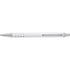 Aluminium ballpen with shiny chromed plastic pusher, white