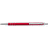 Aluminium ballpen with shiny chromed plastic pusher, red