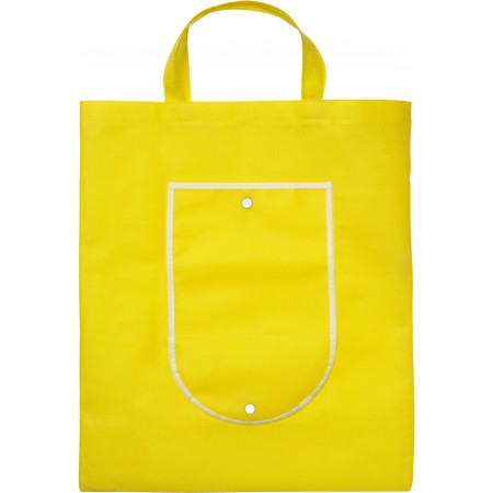 Nonwoven foldable carrying/shopping bag, yellow