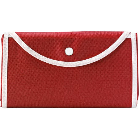 Nonwoven foldable carrying/shopping bag, red