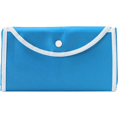 Nonwoven foldable carrying/shopping bag, light blue