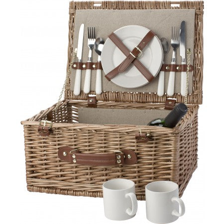 Picnic basket for 2 people., brown