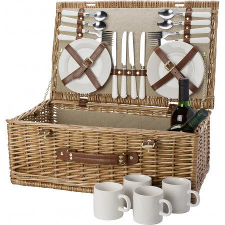 Picnic basket for 4 people., brown