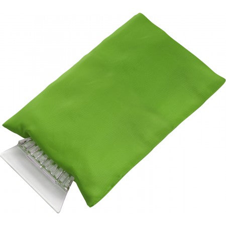 Ice scraper in nylon glove, light green