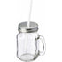 Glass mason drinking jar with handle (480ml), neutral