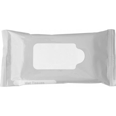 Bag with 10 wet tissues., silver