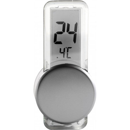 Plastic LCD thermometer, silver