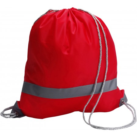 Polyester (190T) drawstring backpack, red