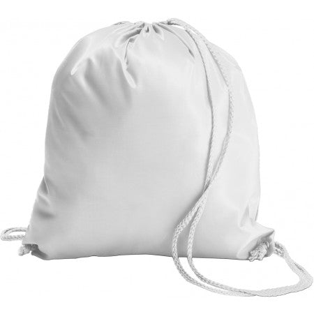 Polyester (190T) drawstring backpack, white