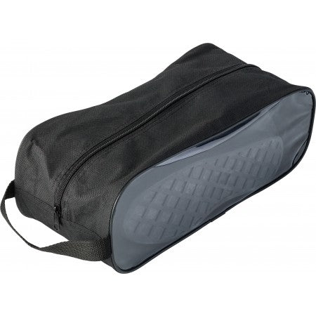 Nonwoven, zippered bag for shoes, black