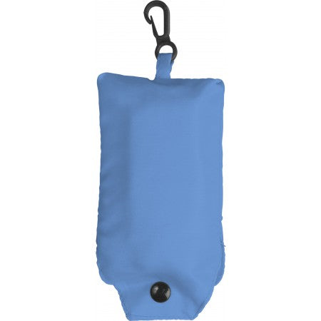 Foldable polyester (190T) carrying/shopping bag, light blue