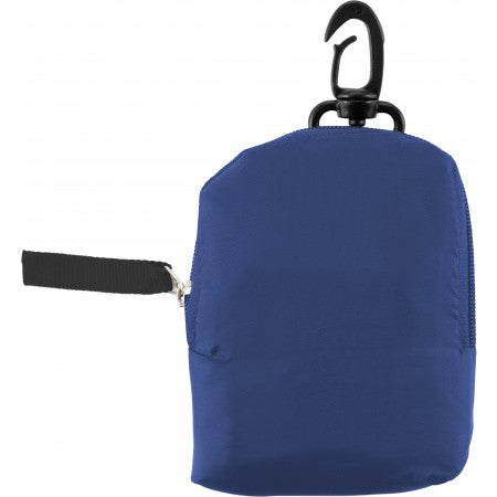 Foldable polyester (190T) carrying/shopping bag, blue