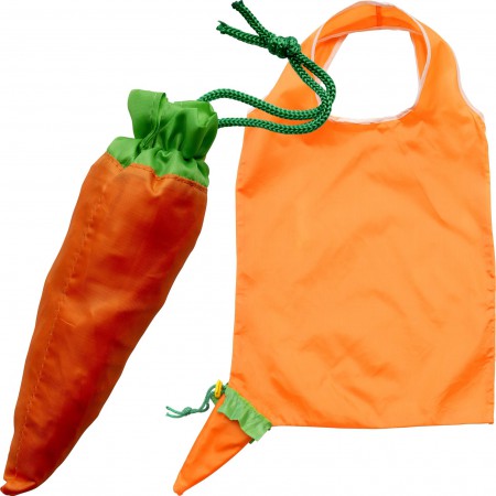 Foldable polyester (190T) carrying/shopping bag, orange