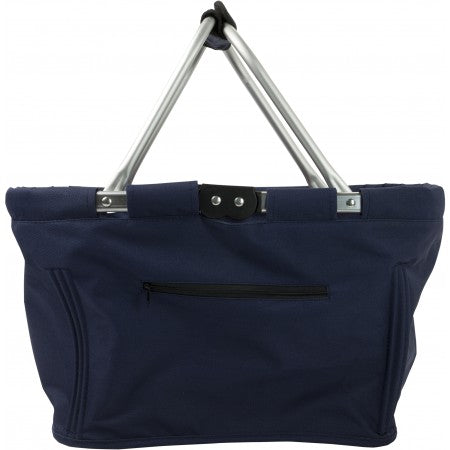 Foldable polyester (600D) shopping bag, blue