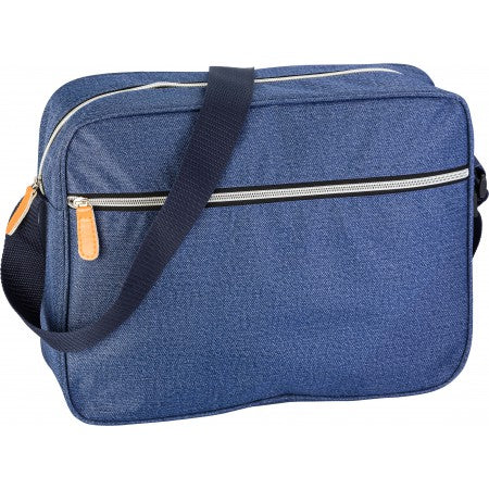 Polyester laptop bag in denim look, denim