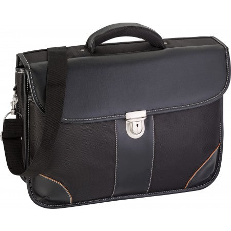 Polyester (1680D) laptop bag (17') with a PU lid, black