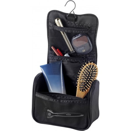 Polyester (600D) travel/toiletry bag, black
