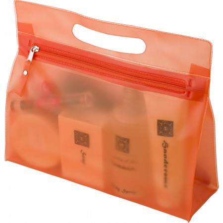 PVC Frosted toilet bag, orange