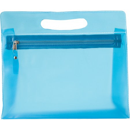 PVC Frosted toilet bag, light blue