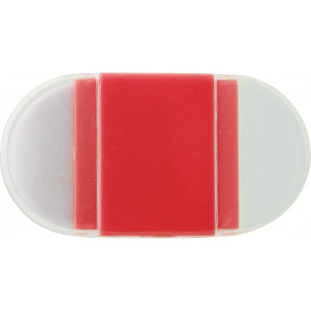 Eraser with pencil sharpener., red