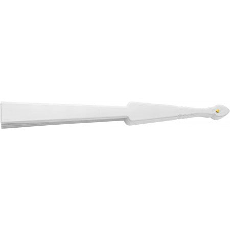 Fabric hand held fan, white