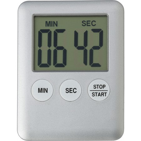 Plastic digital kitchen timer., silver