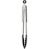 Food tongs with a rubber gripped handle., black/silver