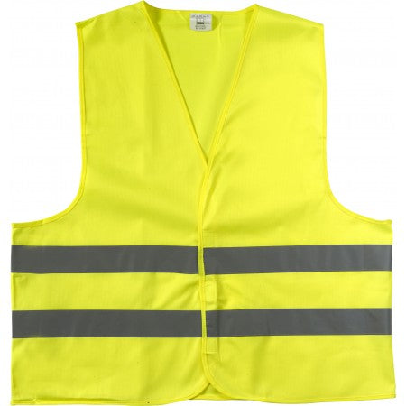 High visibility promotional safety jacket., yellow
